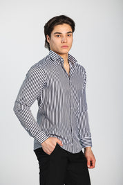 Collar shirt Jeffersson, Black-White