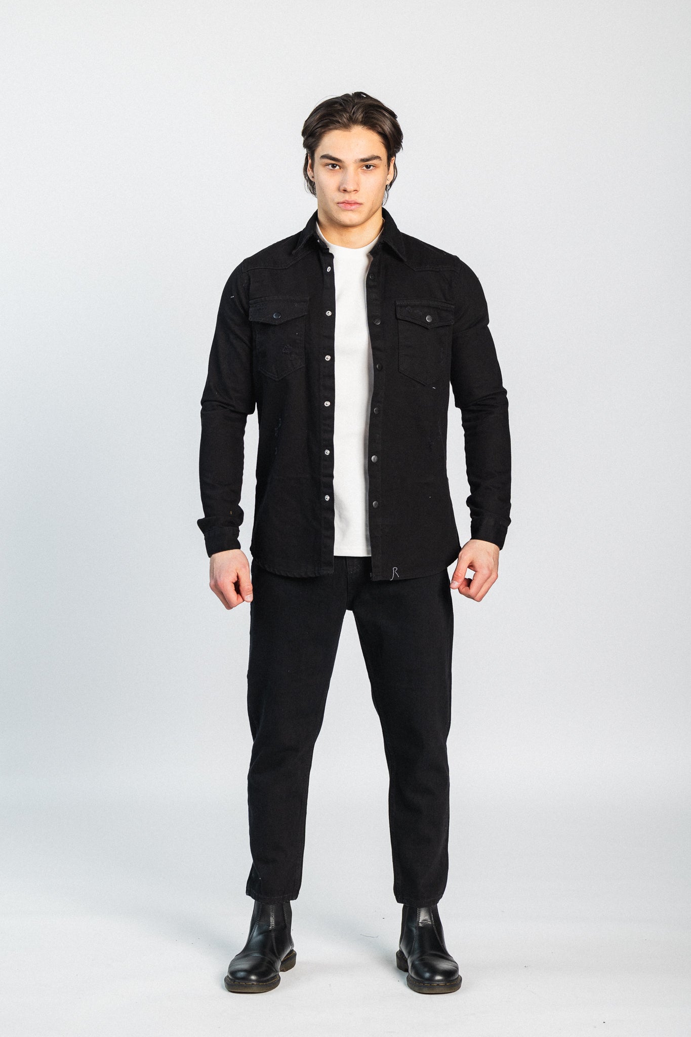 Denim shirt Henry, Black