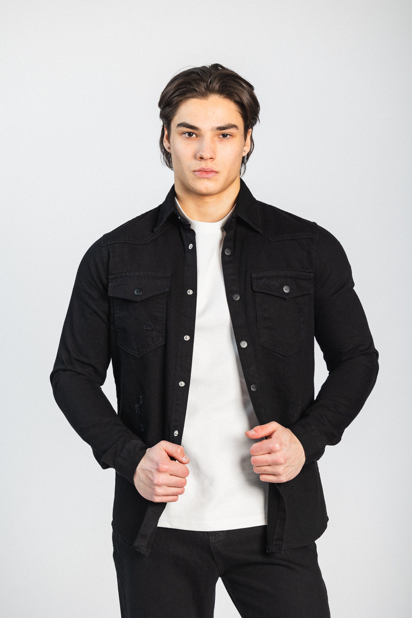 Denim shirt Henry, Black