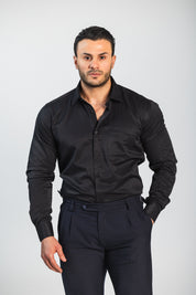 Camisa con cuello Richard, Negro