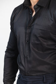 Camisa con cuello Richard, Negro