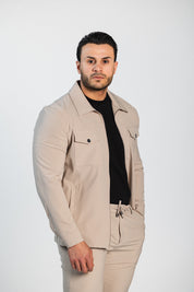 Camisa chaqueta y pantalón Daniel, Beige