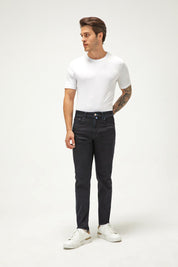 Mackane clothing jeans front view, dark blue