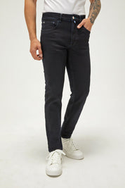 Mackane clothing jeans front view, dark blue